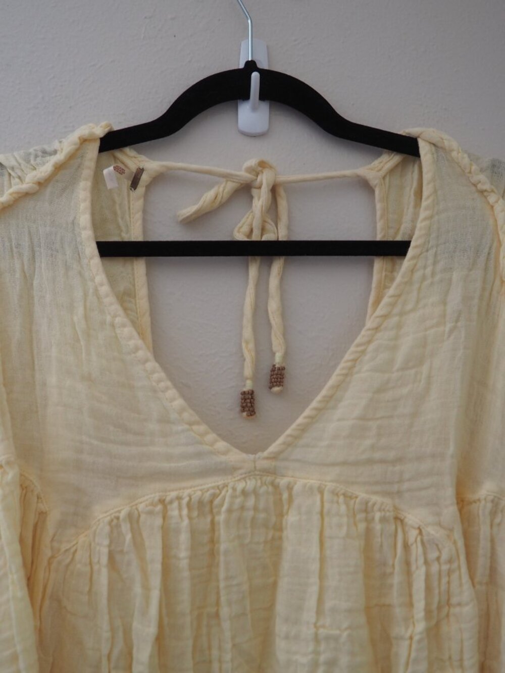 Free People Lemonilla Yellow Adler ¾ Sleeve Tunic Dress sz S - Picture 8 of 11